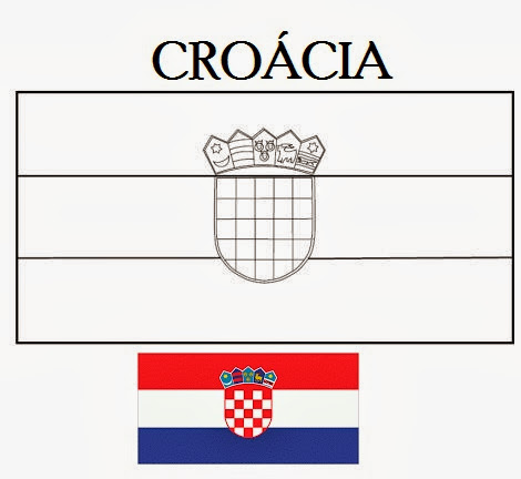 Bandeira para Colorir - Croácia