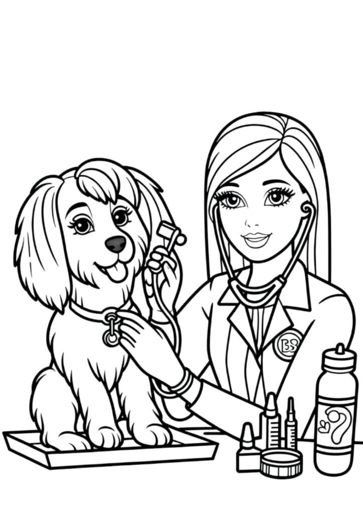 Barbie Veterinária com Cachorrinho Amigável