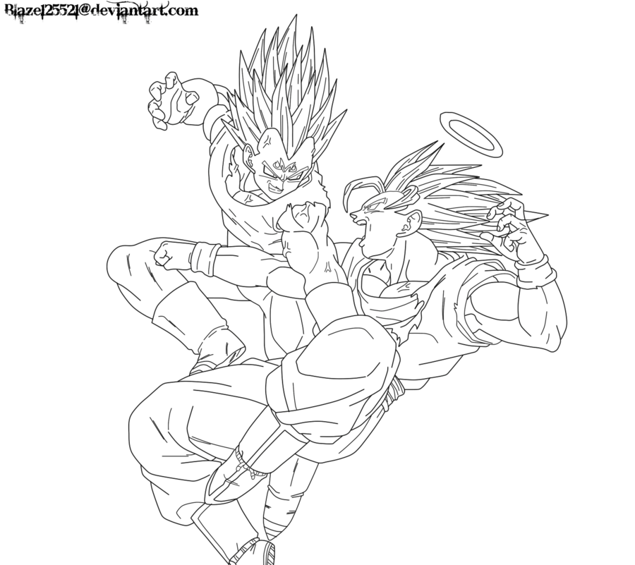 Batalha Épica: Goku e Vegeta em Ação