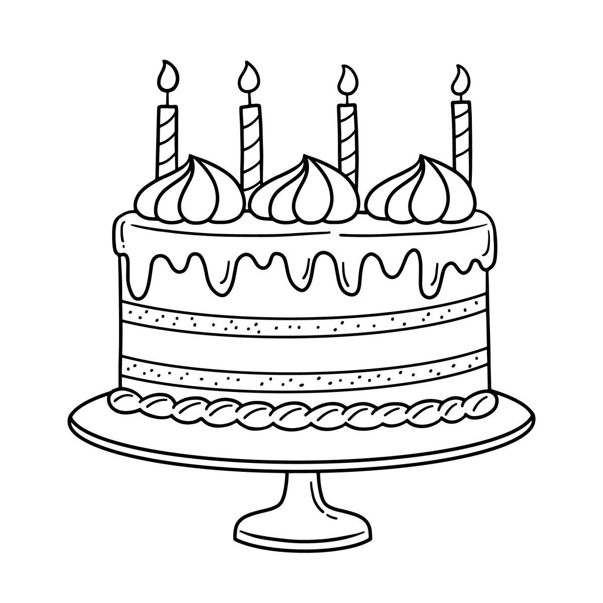 Delicioso Bolo de Camadas para Colorir