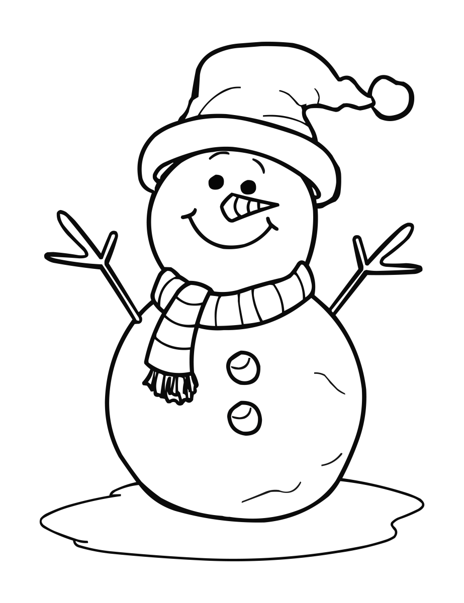 Encantador Boneco de Neve Pronto para Colorir