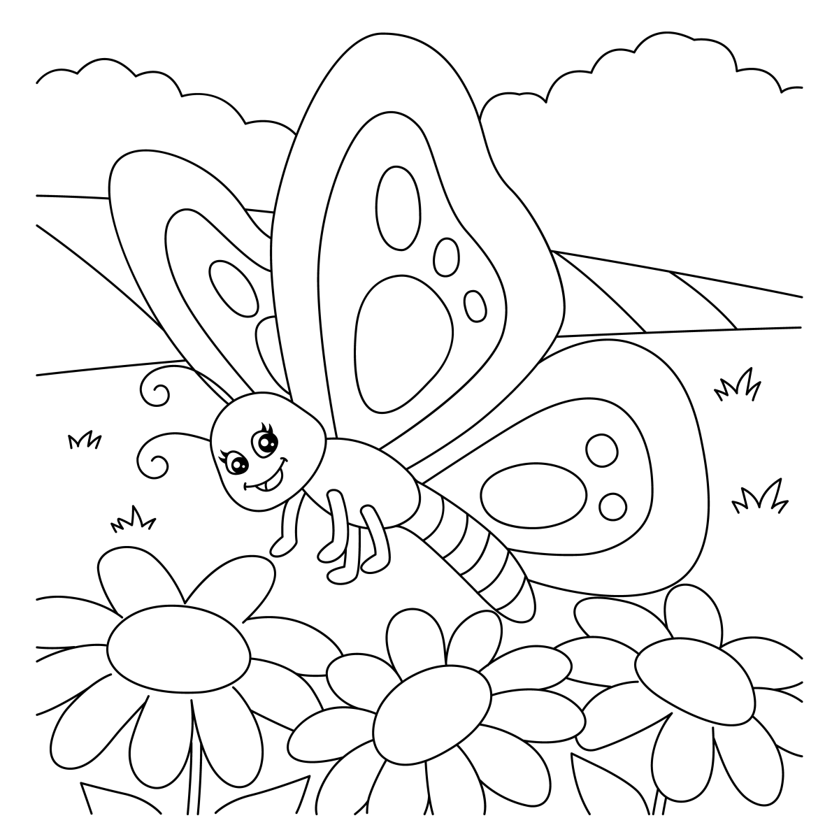 Borboleta Alegre no Jardim Florido