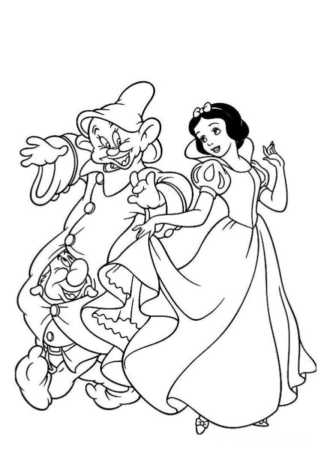 Branca de Neve e os Anões Prontos para Colorir