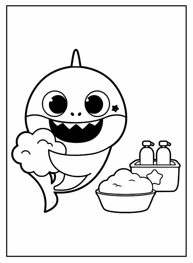 Brincando com Baby Shark na Hora do Banho