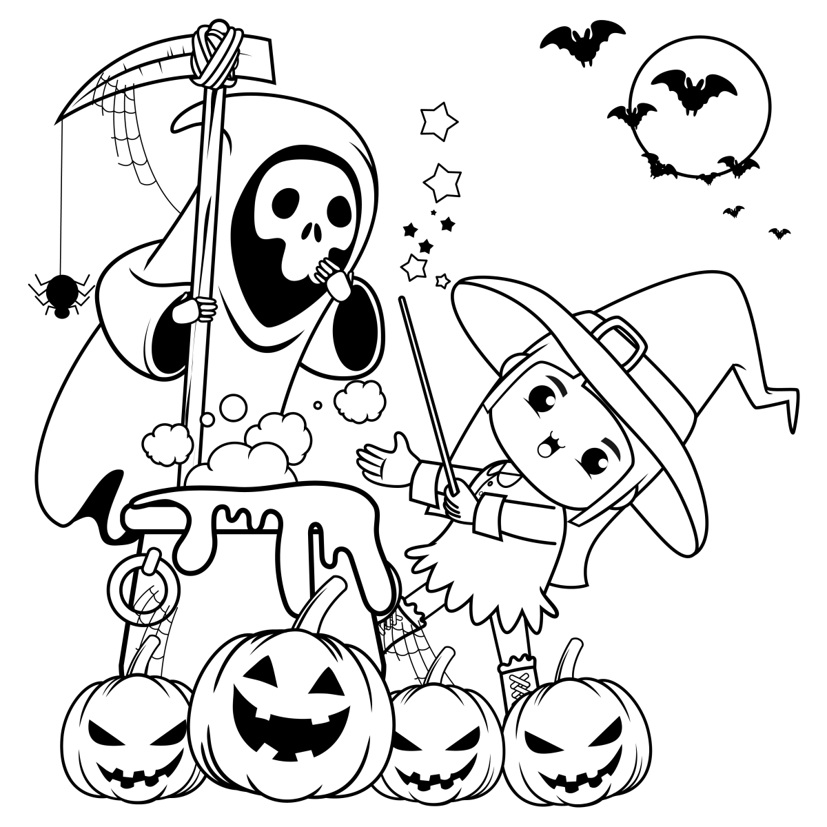 A Bruxa e a Ceifadora: Magia de Halloween