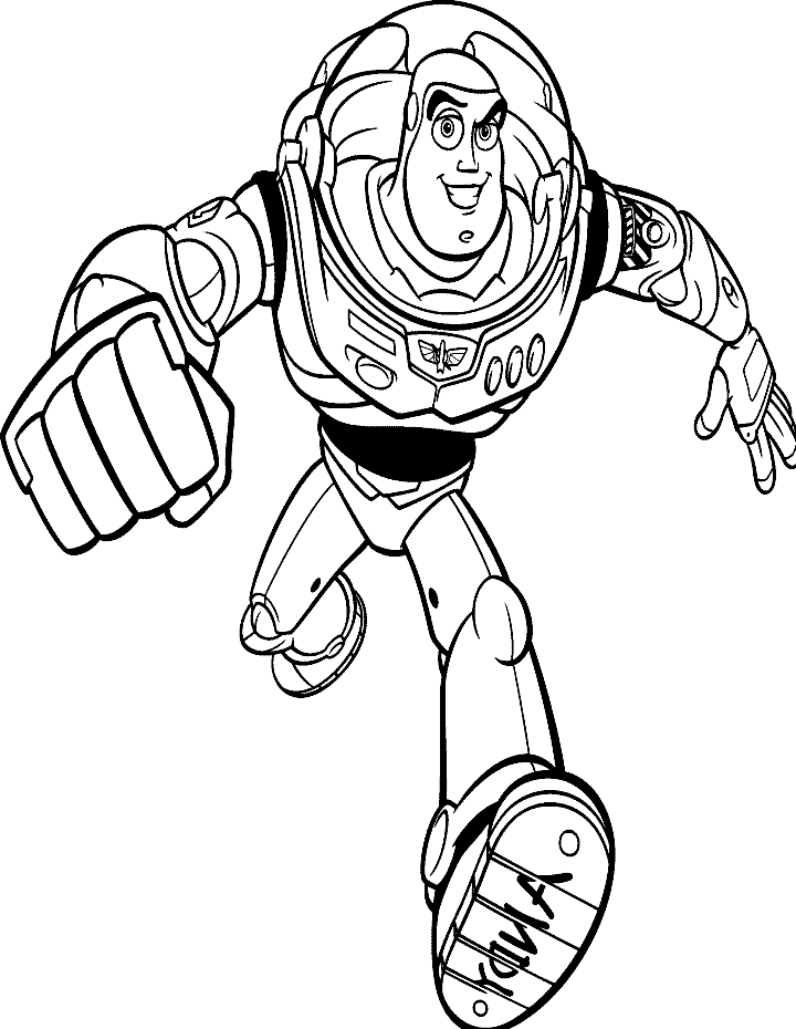 Desenho de Buzz Lightyear pronto para decolar para imprimir e colorir