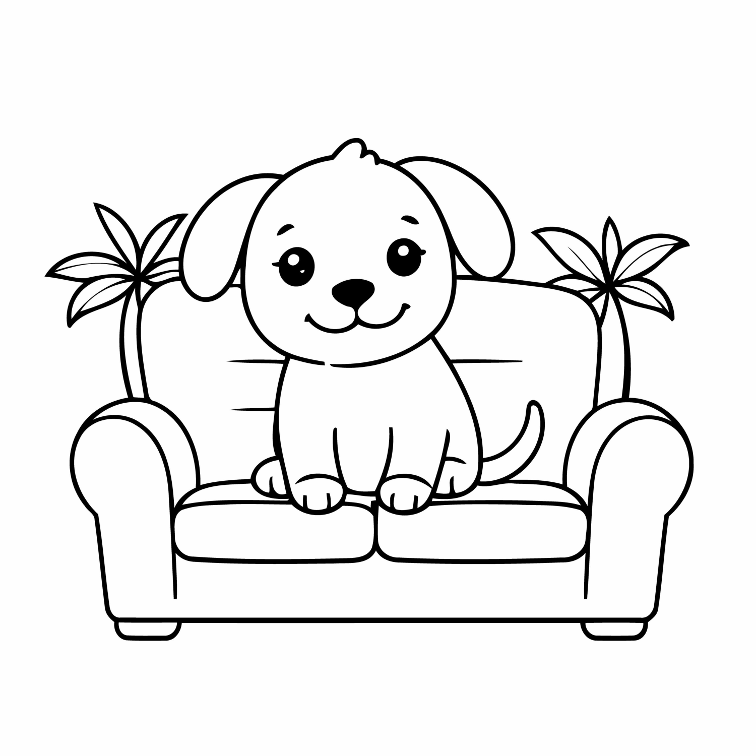 Cachorrinho Adorável no Sofá