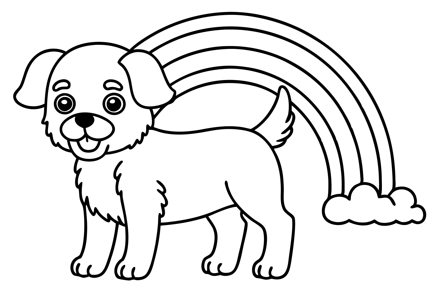 Cachorrinho Alegre Sob o Arco-Íris