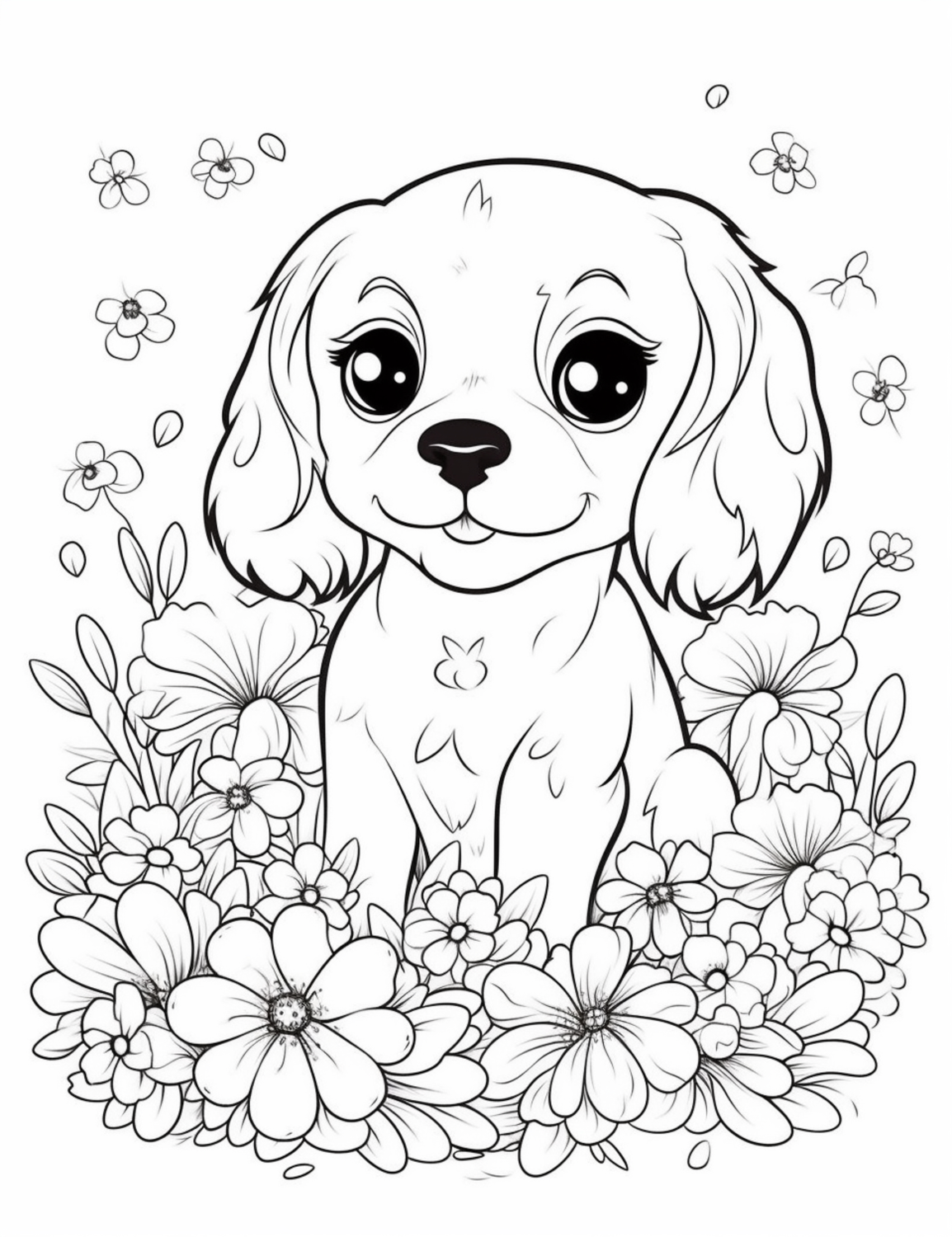Cachorrinho entre Flores