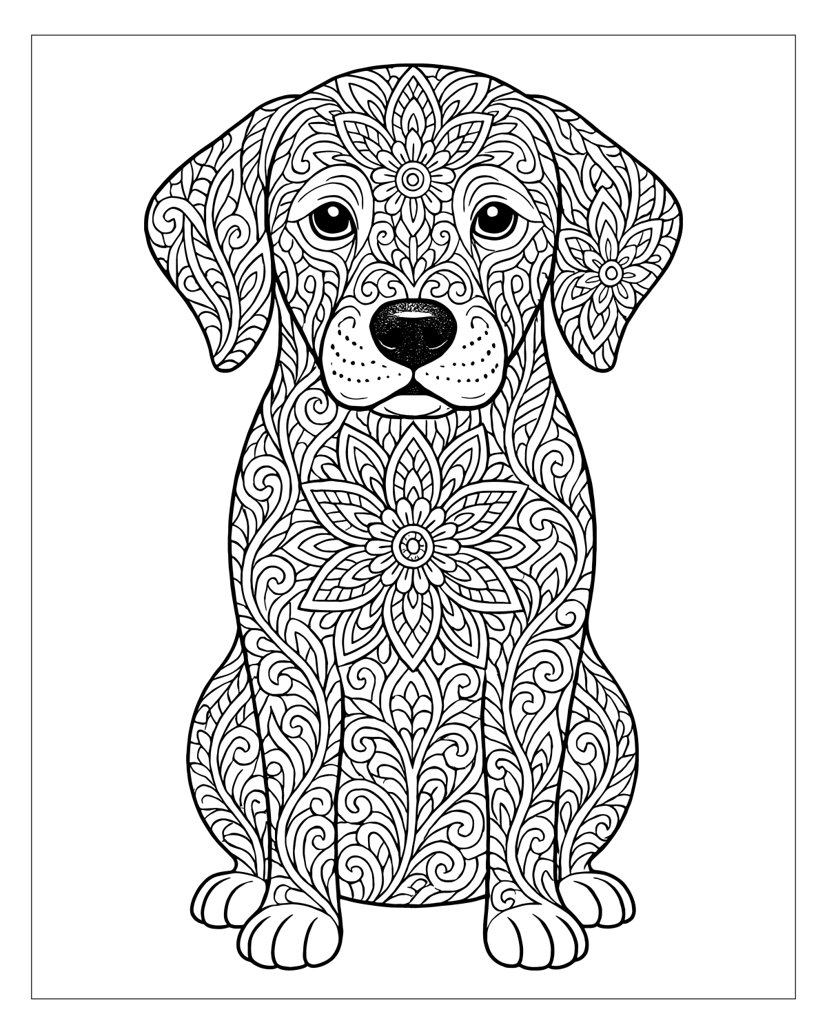 Cachorrinho Intrincado para Colorir