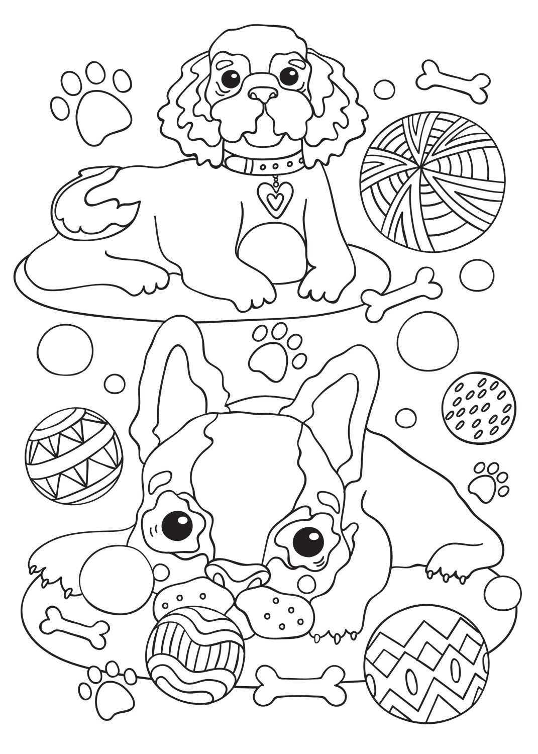 Cachorrinhos Divertidos para Colorir