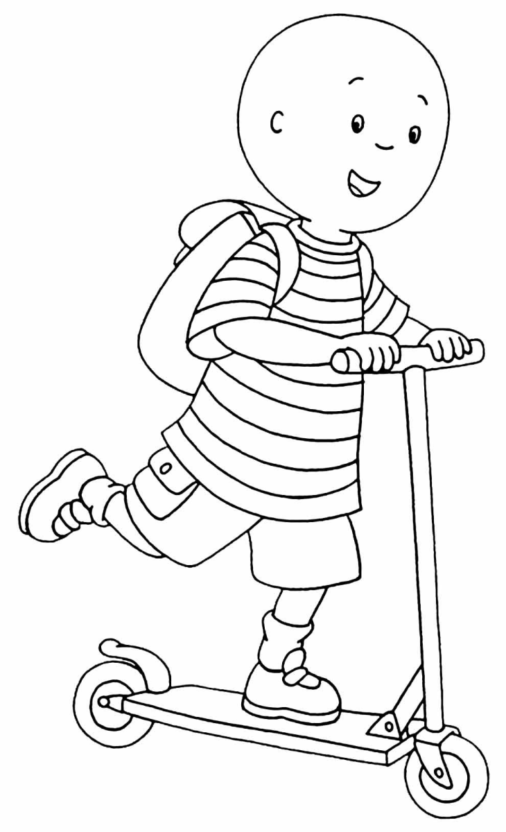 Divirta-se com o Passeio de Caillou no Patinete