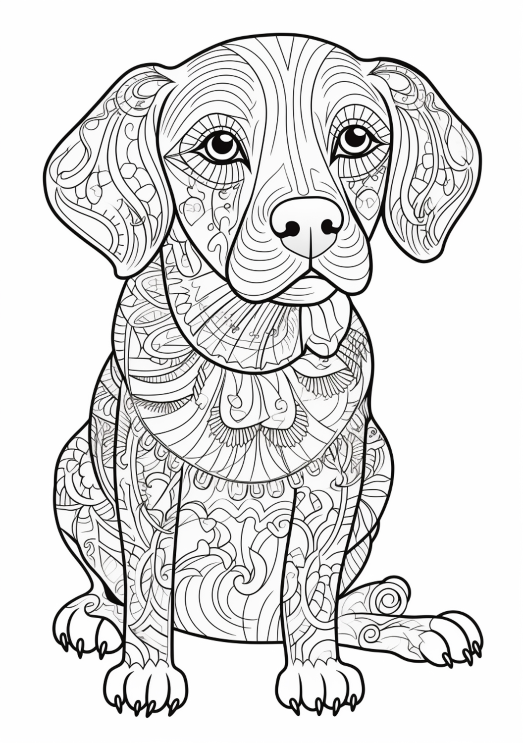 Cão de Estilo Zen para Colorir