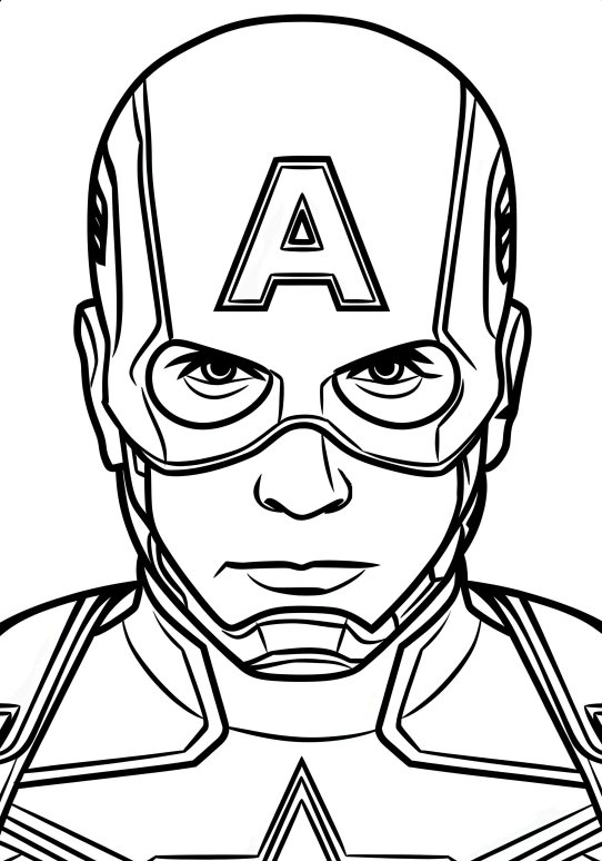 Capitão América em Linha para Colorir