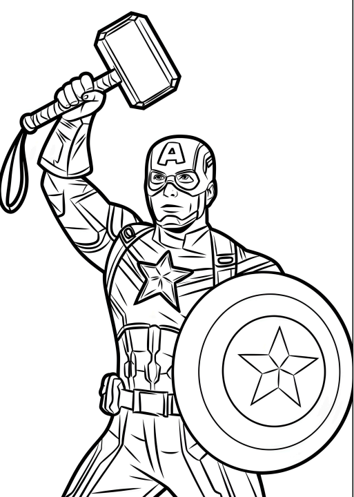 Capitão América Empunha o Mjölnir