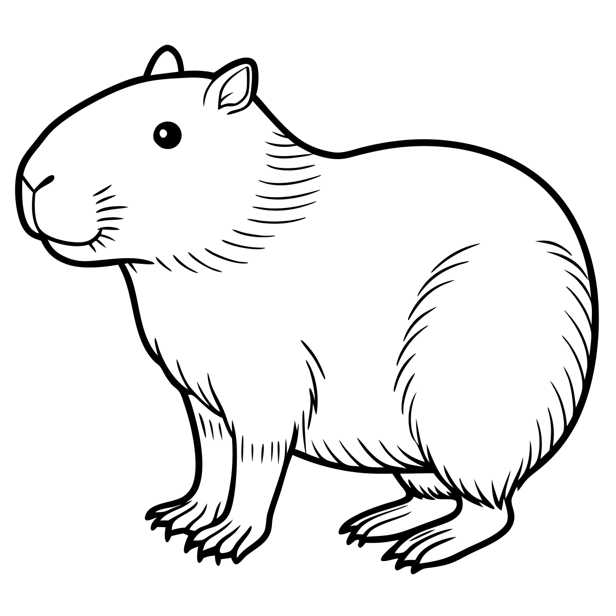 Capivara Alegre para Colorir