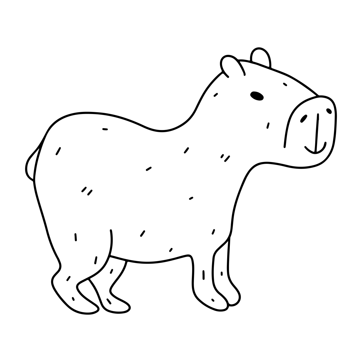 Capivara Charmosa para Colorir