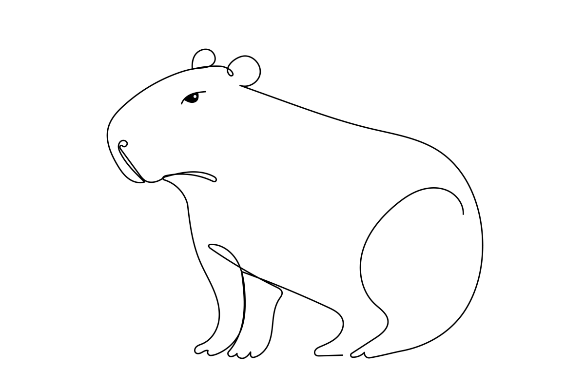 Capivara Criativa em Traços Simples