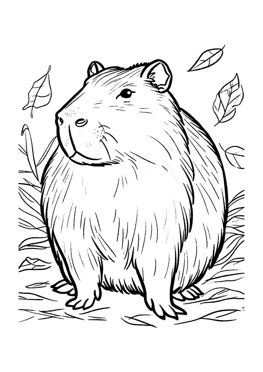 Capivara no Jardim de Folhas