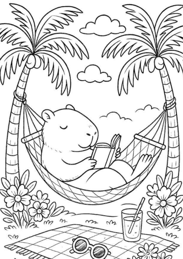 Relaxando na Rede: Uma Capivara em Férias