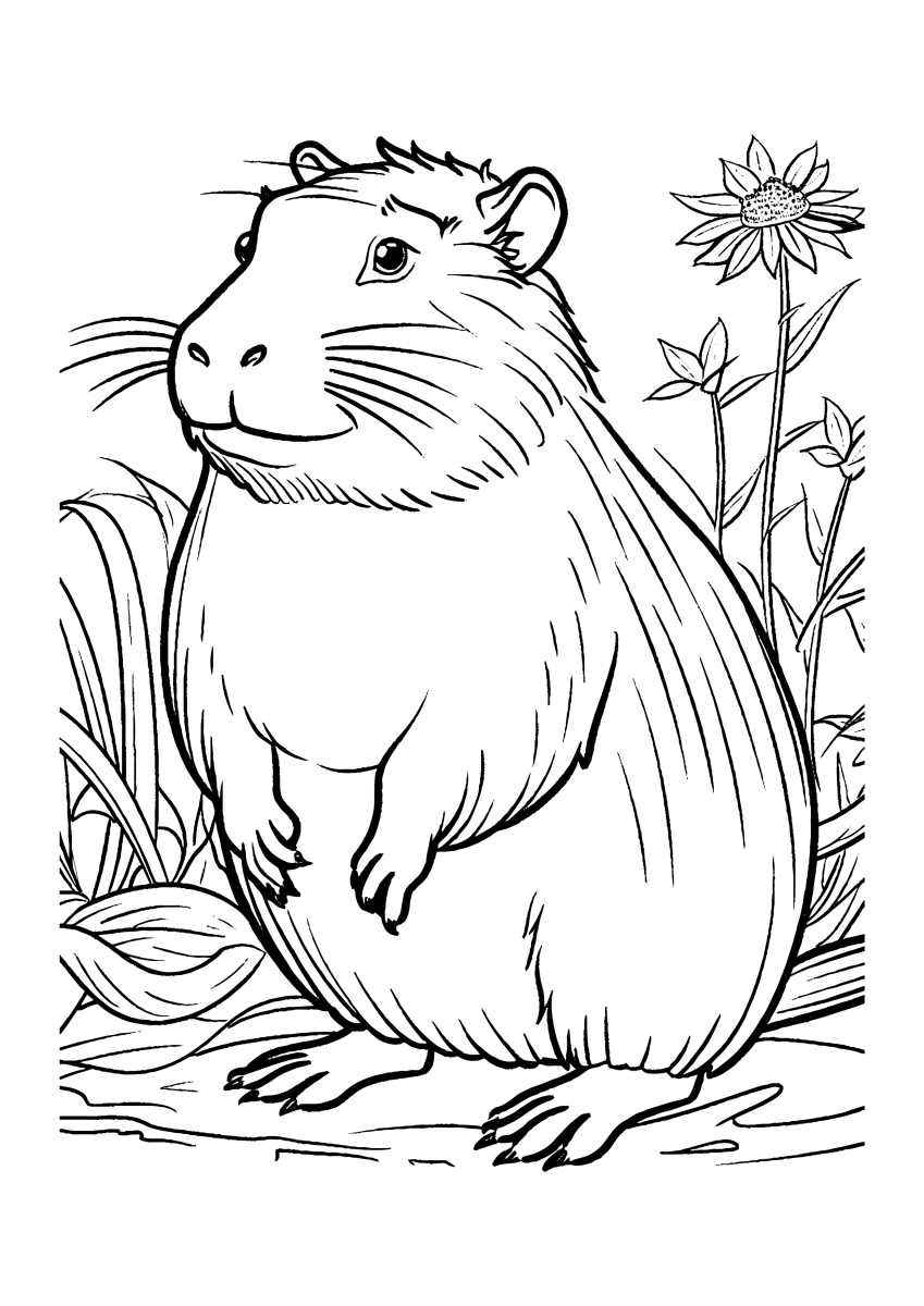 Capivara em Meio à Natureza