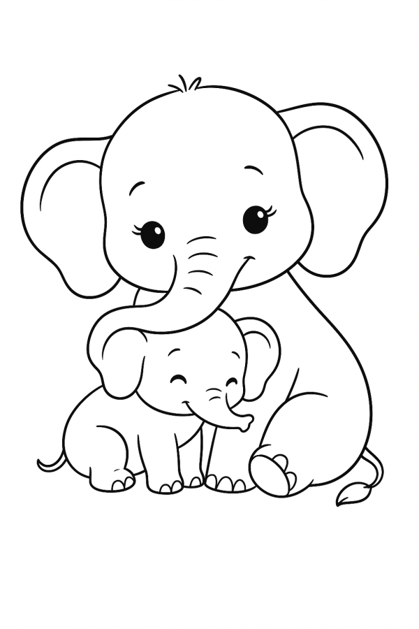 Carinhos de Elefante: Mãe e Filhote