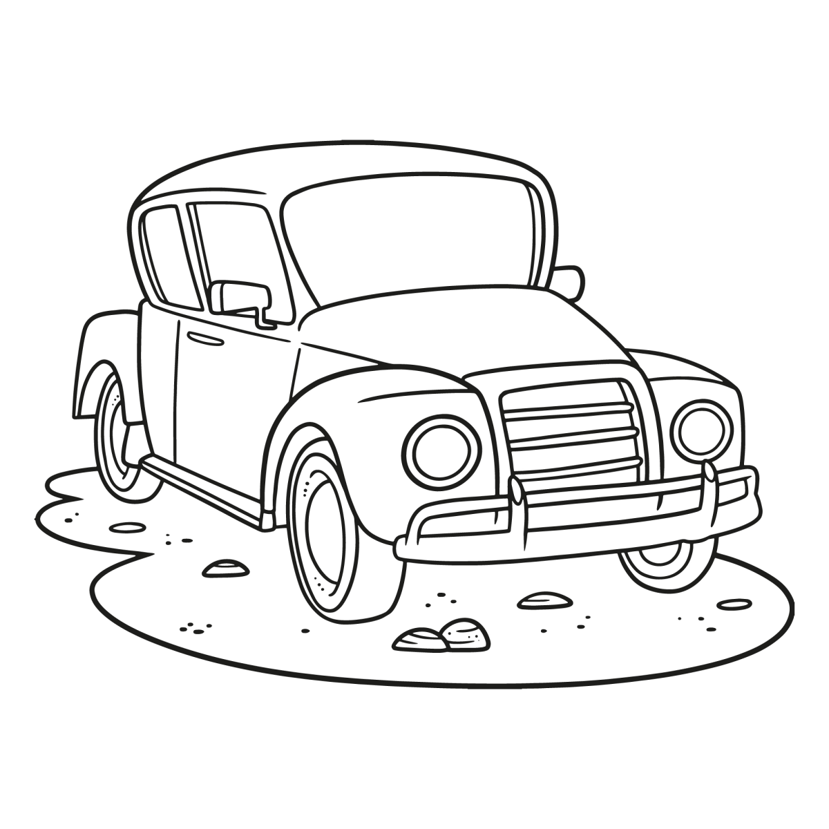 Clássico em Preto e Branco: Carro Vintage
