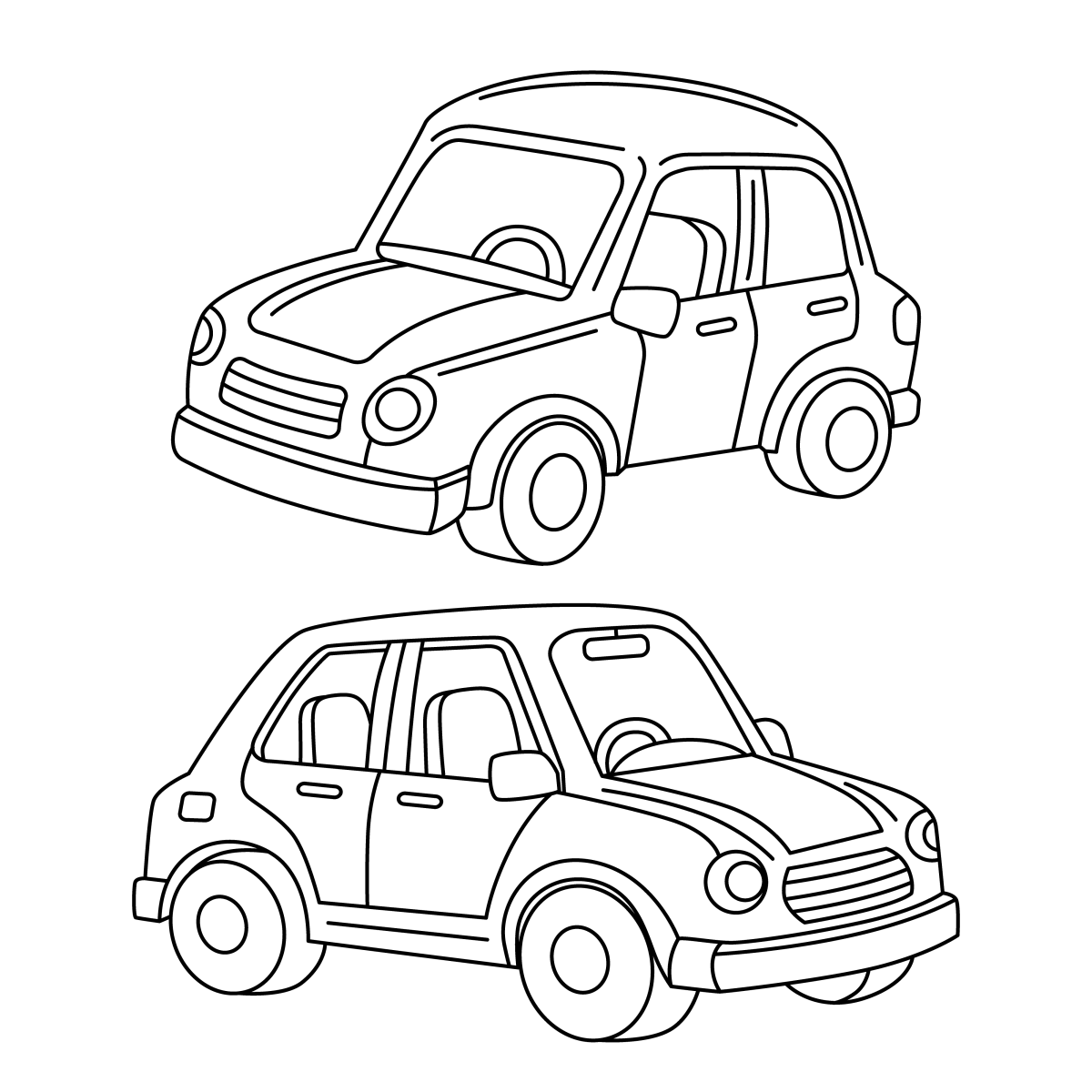 Carros Estilizados para Colorir
