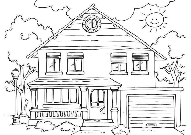 Uma Casa Aconchegante para Colorir