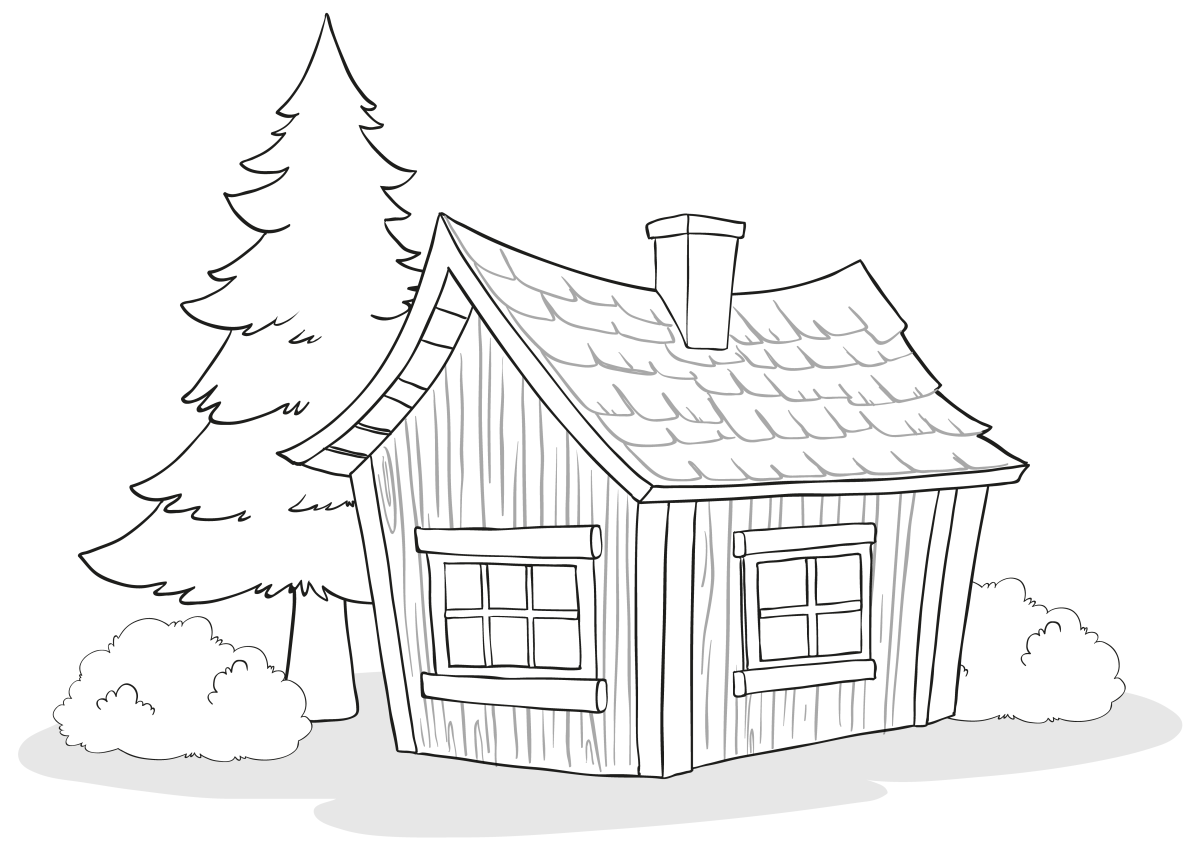 Casa na Floresta para Pintar