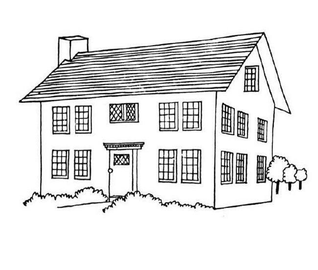 Casa Simples para Colorir