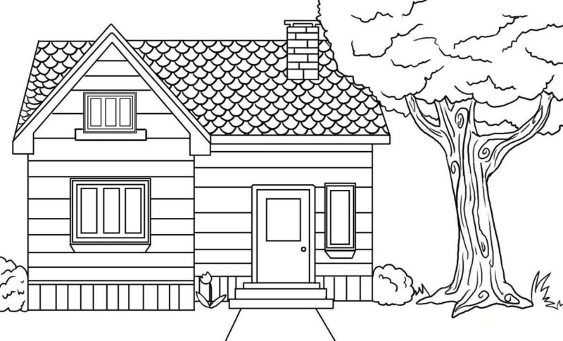 Casinha para Colorir