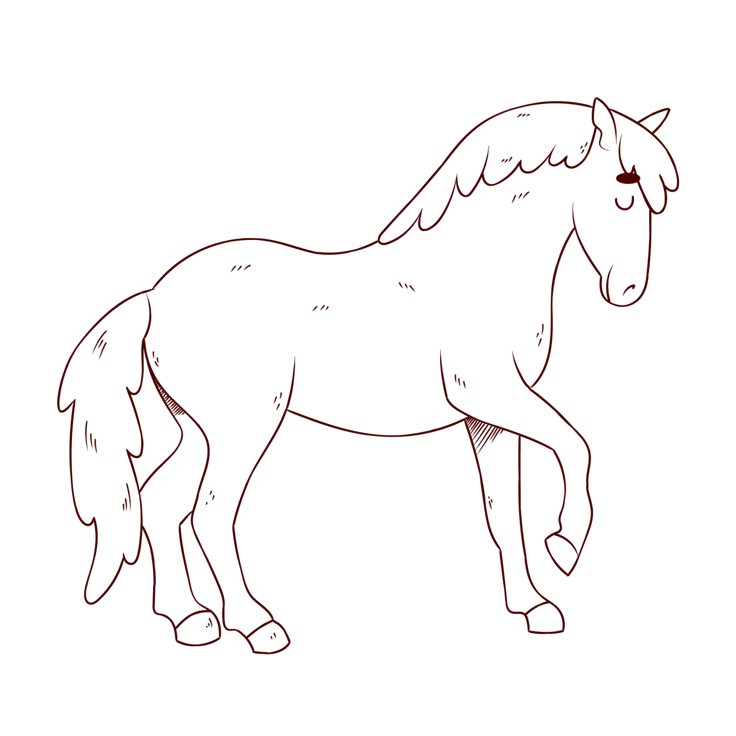 Cavalo Gracioso para Colorir