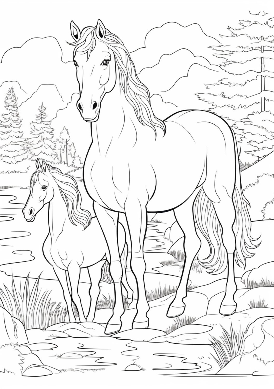 Cavalos Majestosos na Natureza