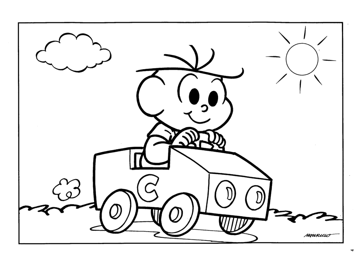 Cebolinha Aventurando-se em um Carro Divertido
