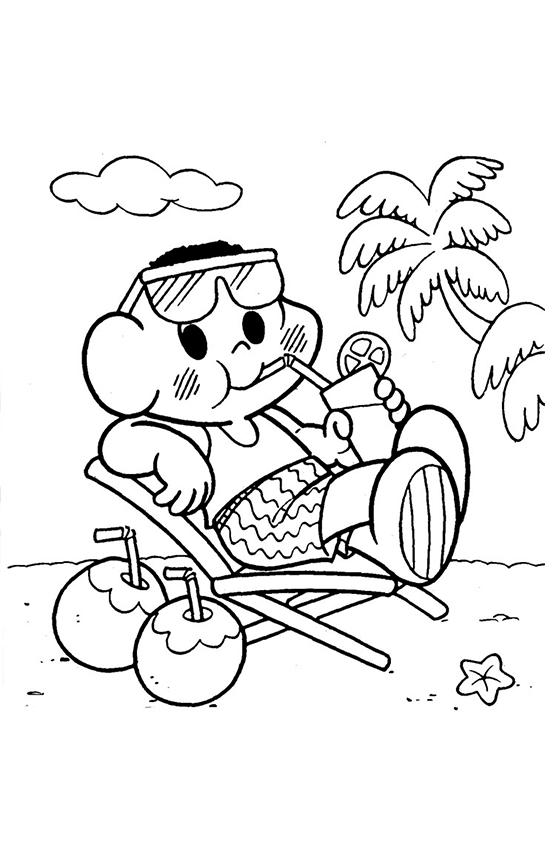 Cascão Relaxando na Praia