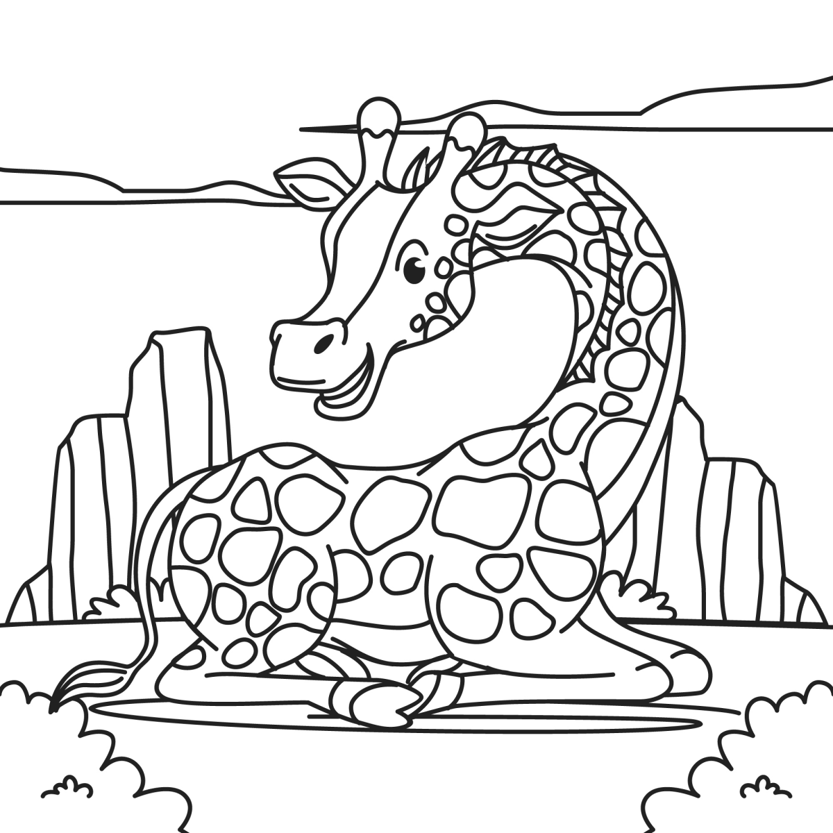 Cenário Sereno com Girafa