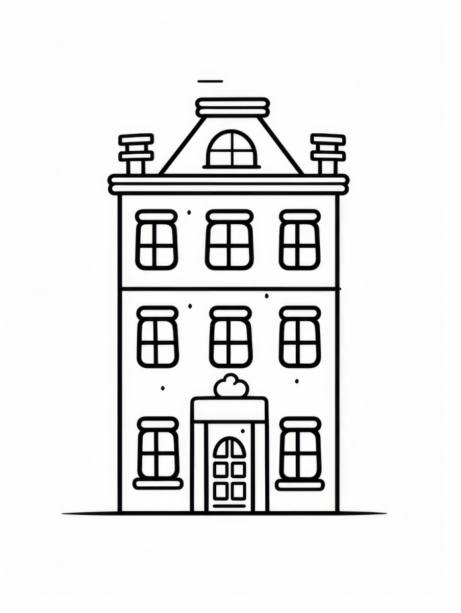 Charmosa Casa para Colorir