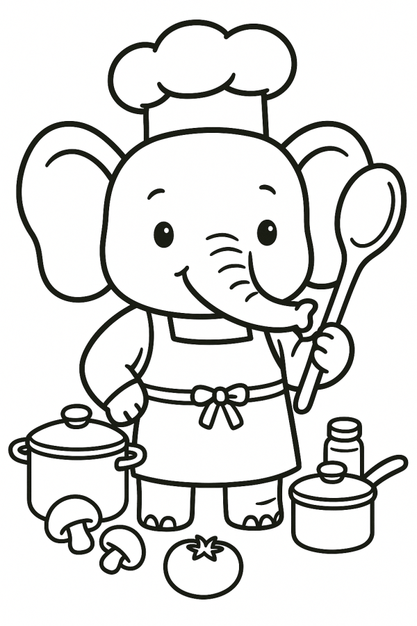 Chef Elefante em Ação
