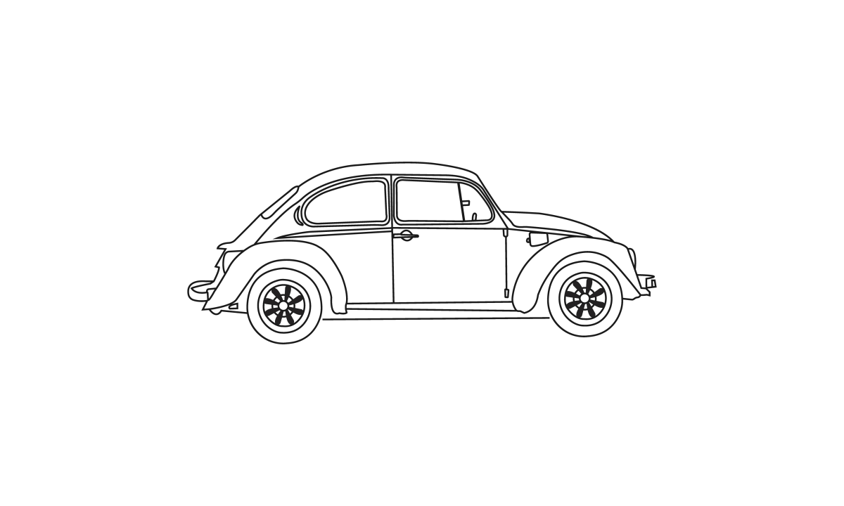 Clássico Fusca para Colorir