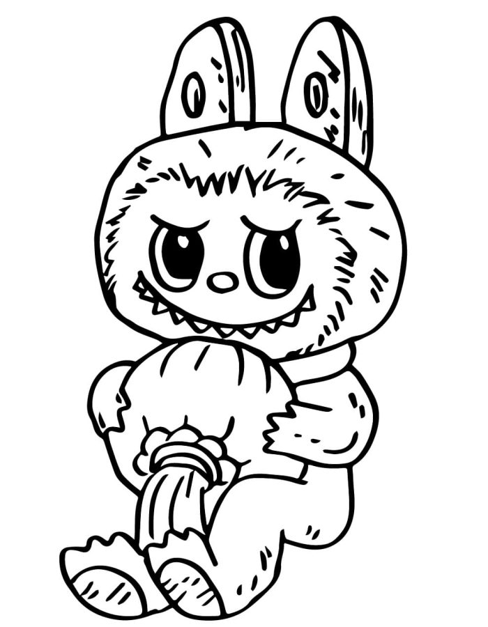 Coelho Divertido Pronto para Colorir