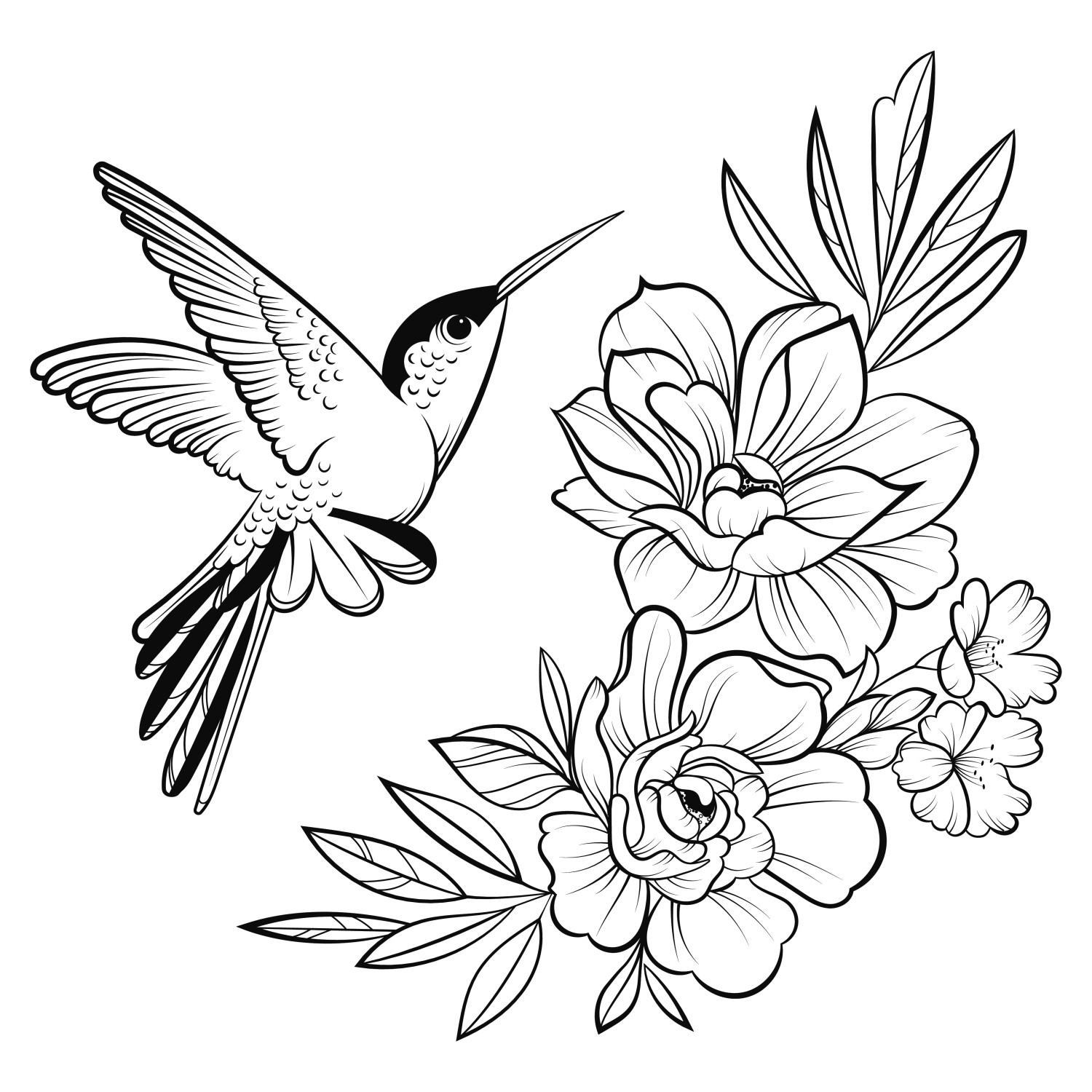Colibri e Flores Harmoniosos