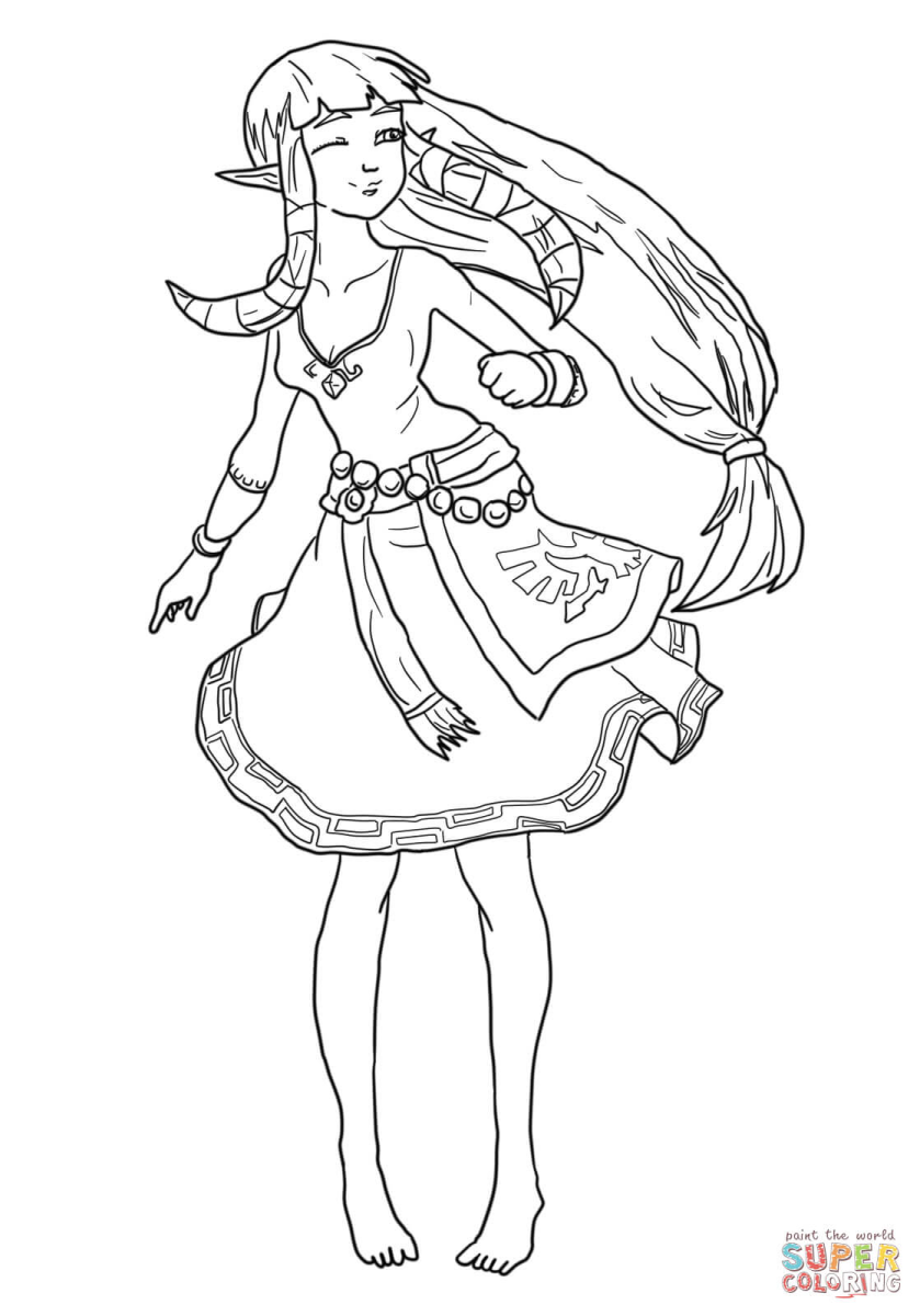 Colore a Elegância da Princesa Zelda