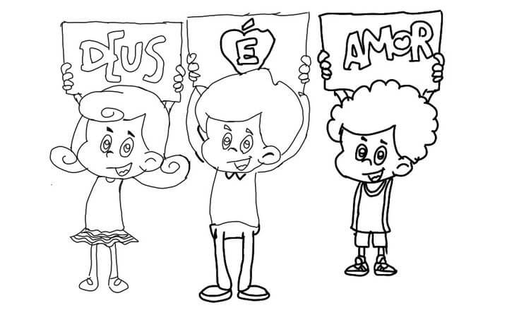 Colorindo com 3 Palavrinhas: Deus É Amor