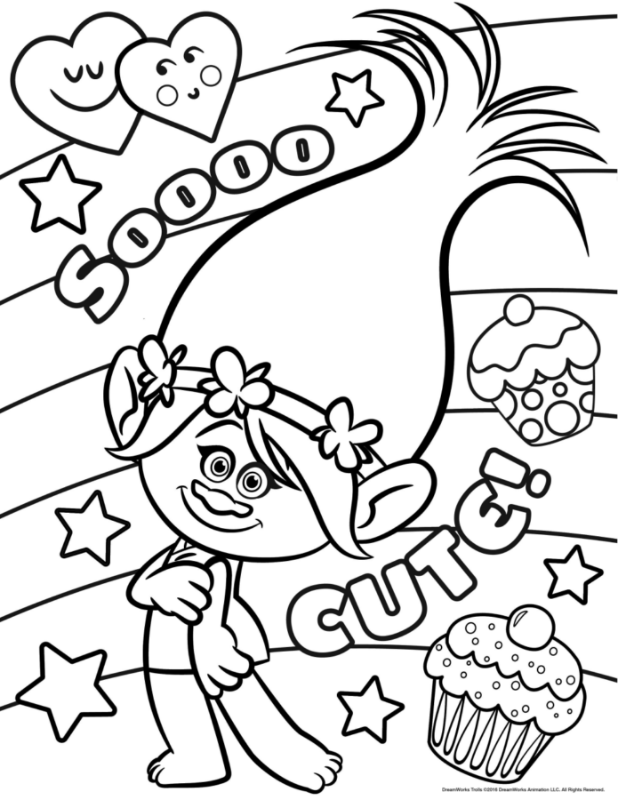 Colorindo a Alegria de Poppy dos Trolls