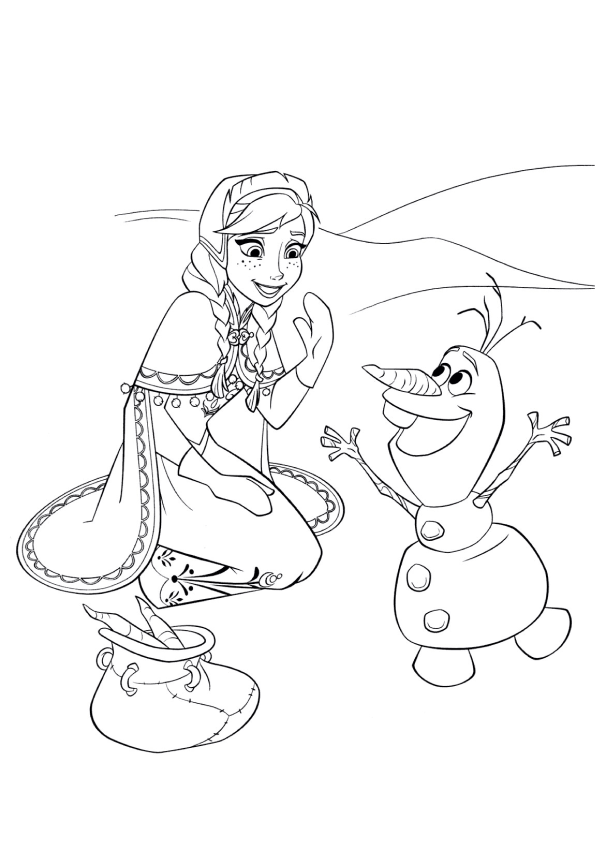 Colorindo a Aventura de Anna e Olaf