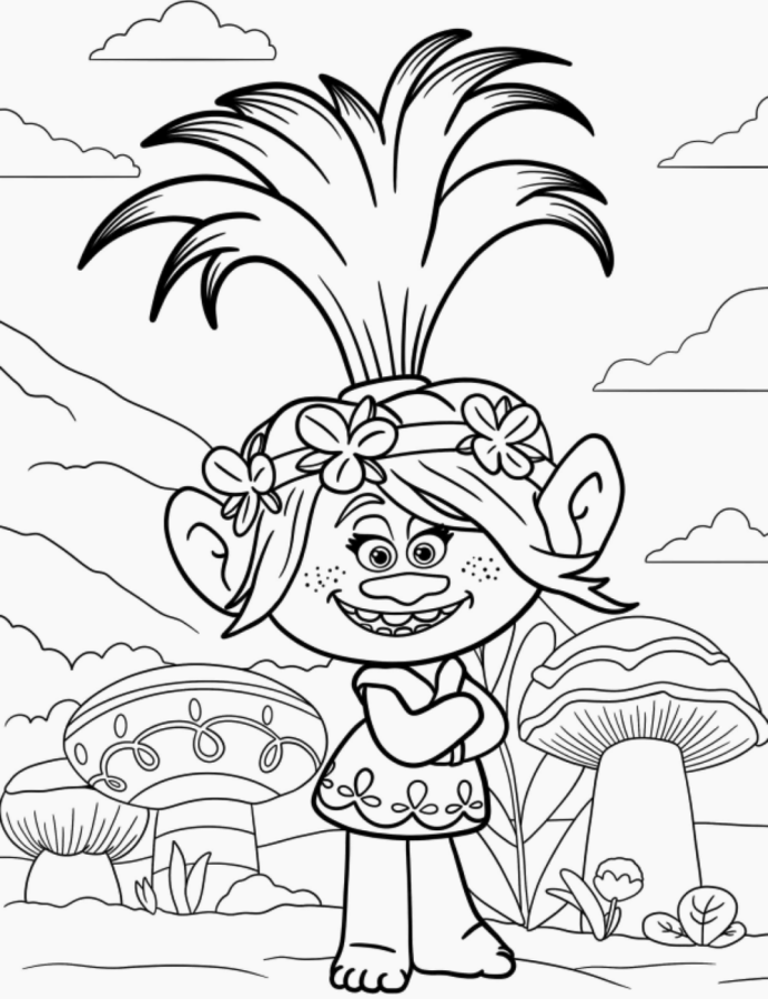 Colorindo Aventuras com a Poppy dos Trolls