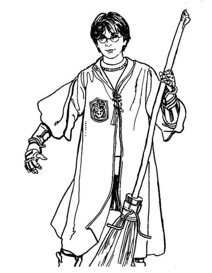 Colorindo Aventuras com Harry e sua Vassoura