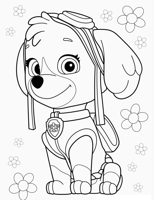 Colorindo Aventuras com Skye da Patrulha Canina