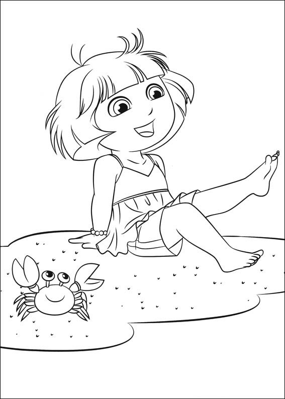 Colorindo Aventuras com Dora na Praia